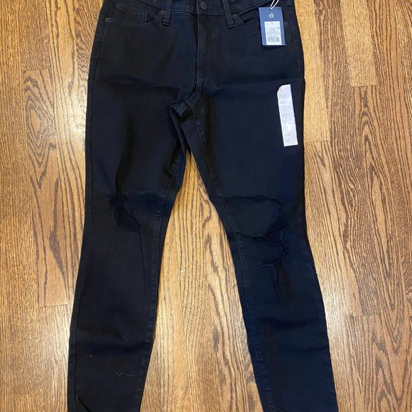 Women's Mid-Rise Skinny Jeans - Universal Thread™ Black - Picture 2 of 5